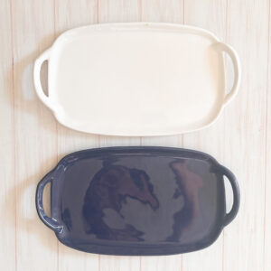 Two handled tray or steak plate
