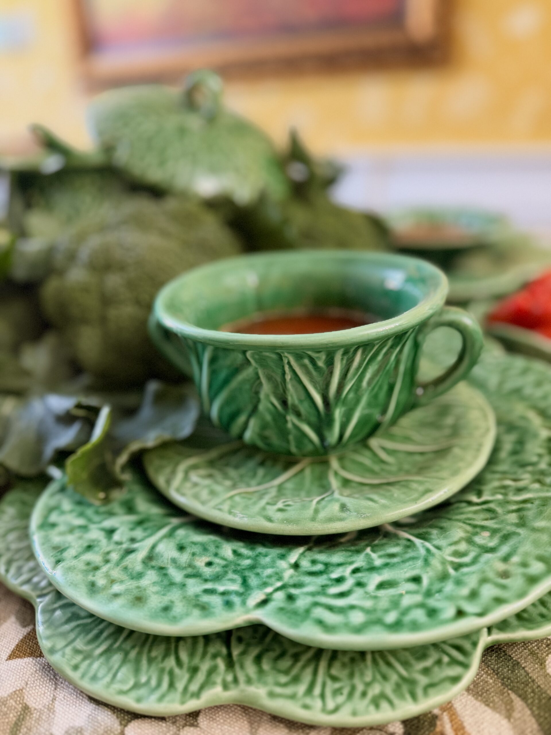 Rough Cabbage Soup bowl and saucer