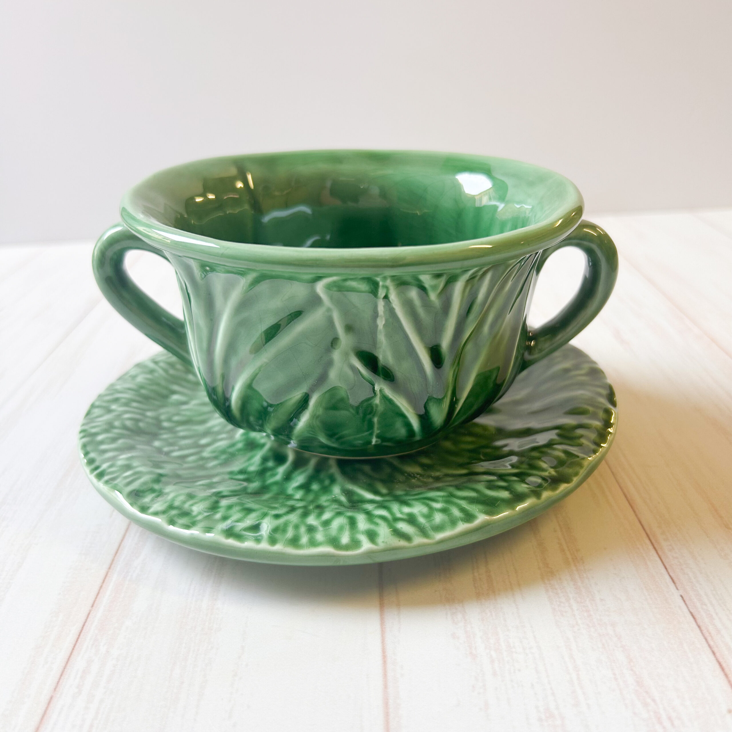 Rough Cabbage Soup bowl and saucer - Image 2