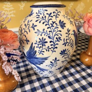 Ginger jar large - hand painted in blue