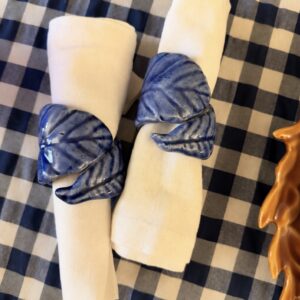 Leaf napkin ring Cobalt Blue